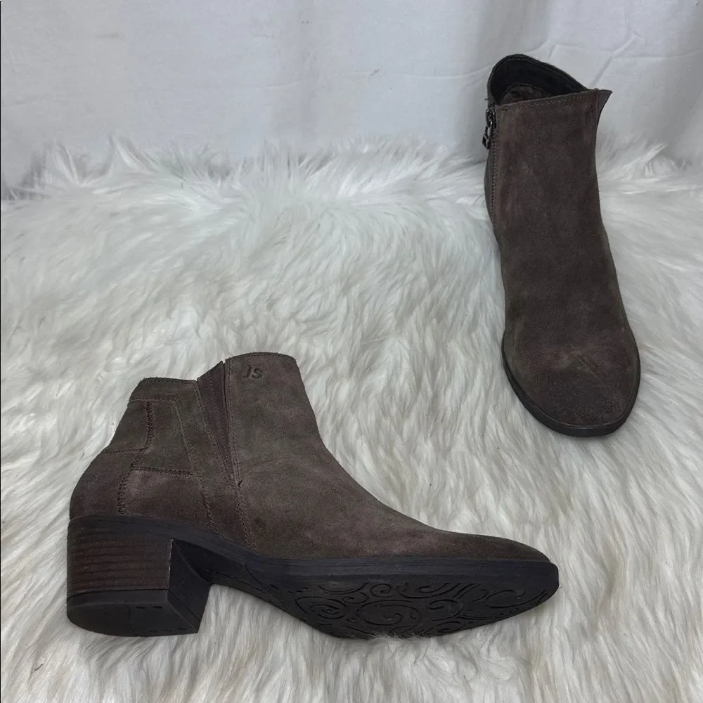 Josef Seibel Daphne Dark Brown Suede‎ Ankle Boots Sz 40/US 9